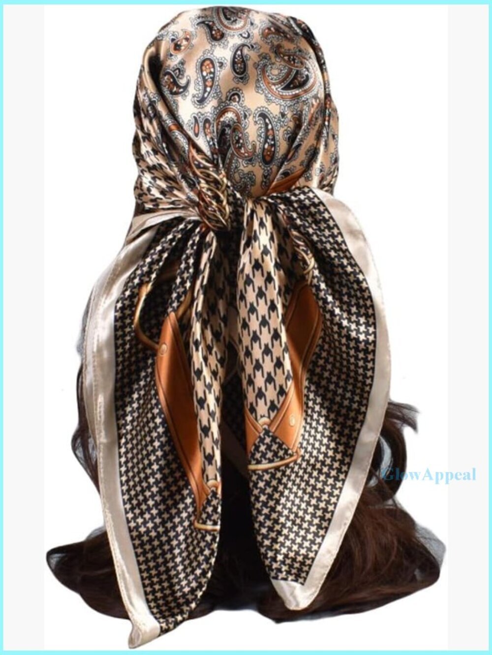 35" Large Satin Silk Feeling Hair Scarf Wrap Headscarf Square